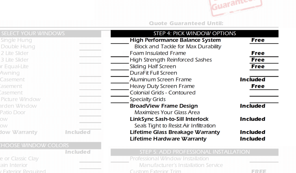 Step 4 of your window quote.